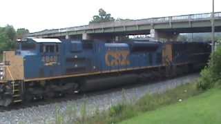 CSX 4848 leads CSX Q64802 in Manchester GA [upl. by Sirrom]