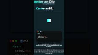 Center an Div  shorts shortsvideos webdesign htmlcsswebsite javascript html5css3 [upl. by Nirrac667]