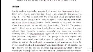 Multiscale Superpixelwise Prophet Model for Noise Robust Feature Extraction in Hyperspectral Images [upl. by Gabel]