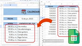 Cómo crear una Agenda Personal en Google Sheets  Cómo usar la función FILTER en Google Sheets [upl. by Aseel]