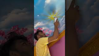 Sky video 🏠🏡🎨🖌️ reels vairal trending painting art sky Sakilpainter [upl. by Jacobina753]