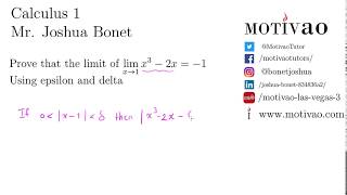 Calculus 1  Epsilon and Delta  Example Cube Polynomial [upl. by Aicilef]