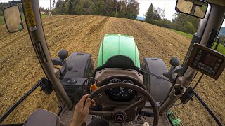 Cab View  John Deere 6125R  Cultivating [upl. by Cockburn]