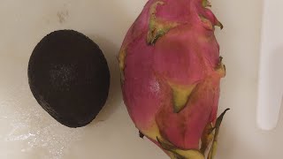 slicing avocado and sweet dragon fruit fruit yummy viral [upl. by Ecirtap]