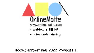 Högskoleprovet maj 2022 Provpass 1 Uppgift 34 [upl. by Nordna]