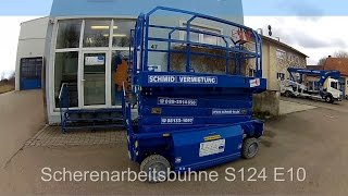 Einweisungsvideo Scherenarbeitsbühne S124 E10  SCHMID Hebebühnen Minikranvelreih [upl. by Jamin]