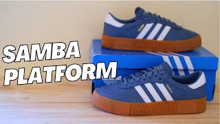 Adidas Samba Platform Sambarose  review of leather trainers in blue jeans color [upl. by Southard]