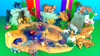 Zoo Animals Toy Collection Lion Tiger Panther Jaguar Jungle Book León Leão Fun End [upl. by Whitcomb]