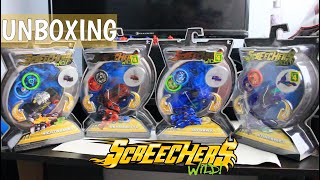 Unboxing 4 Screechers Wild Toys  Jayhawk Revadactyl Stingshift amp Nightweaver [upl. by Ycnan]