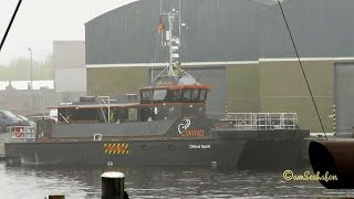 CWIND SPIRIT 2IUG3 IMO 7902128 MPC22 highspeed offshore crew boat Emden [upl. by Ellerrehs]