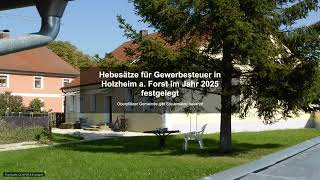 Hebesätze für Gewerbesteuer in Holzheim a Forst im Jahr 2025 festgelegt  Gewerbesteuer News [upl. by Jannelle]