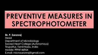 Preventive Measures in Spectrophotometer [upl. by Yona]