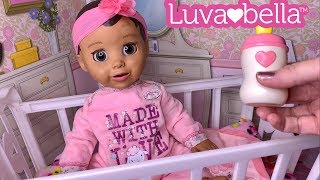 LUVABELLA DOLL Melody MORNING ROUTINE feeding changing and playing [upl. by Nyrehtac]