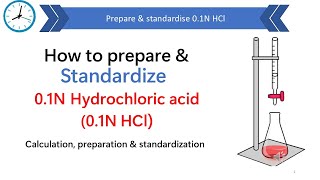 How to prepare and standardize 01 N HCL  Standardization of 01N hydrochloric acid [upl. by Josephson]