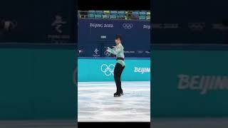 Yuzuru Hanyu Quad Axel Olympics 2 Angles Slow Motion shorts [upl. by Ayifa]