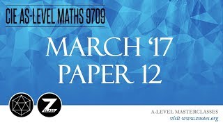 CIE AS Maths 9709  M17 P12  Solved Past Paper [upl. by Christy]