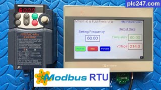 Weintek MT8071iE quotModbus RTUquot Fuji Frenic VFD Tutorial [upl. by Aicilla]