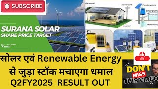 Surana Solar LimitedSA Renewable Energy AND SOLAR STOCK मचायेगा धमाल Q2FY2025 RESULT OUT ANALYSIS [upl. by Thinia397]