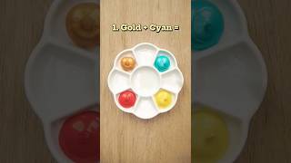 gold  cyan  yellow  red   metallic versionshortvideo colormixingsatisfying [upl. by Barimah]