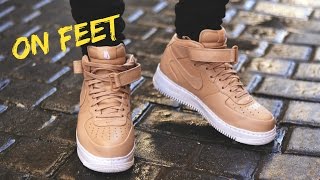 Nike Air Force 1 Mid Vachetta Tan ON FEET  EN PIES [upl. by Butta]