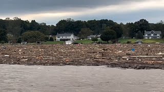 VIDEO Debris seen in floodwater in Virginia [upl. by Chyou]