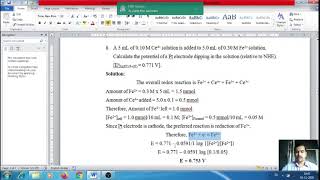 Numerical Problems on Electrochemical Cells for Potentiometry [upl. by Urbannal203]