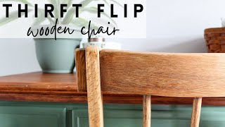 Refinishing a Wooden Chair  5 Thrift Store Furniture Flip [upl. by Angelica]