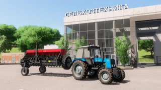 Farming Simulator 22  Map Sosnovka  86 Timelapse Sowing grass MTZ10251221 HTZ T150K [upl. by Somerset]