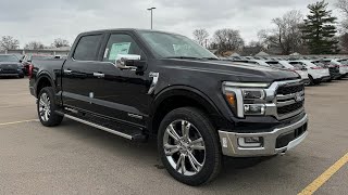 2024 Ford F150 Lariat Powerboost in Agate Black Metallic full walk around [upl. by Apoor116]