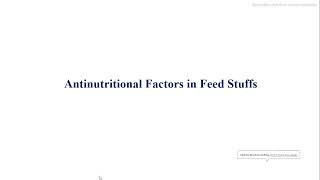 Antinutritional Factors In Animal Feed Ingredients  Animal Nutrition [upl. by Akeihsat805]