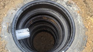 DIY used tire septic system for a rv cabin or tiny house all made out of tiresstep by step build [upl. by Atiekahs]