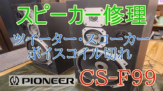 ボイスコイルが断線したスピーカーの修理をしてみた。【パイオニア CSF99】 [upl. by Yebot]