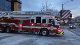 Fairfax County Fire And Rescue Truck and Medic 425 Responding [upl. by Airbmak442]