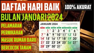 DAFTAR HARI BAIK BULAN JANUARI 2024  LENGKAP AKURAT [upl. by Nicola593]