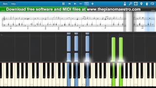 The Departure Gattaca  Michael Nyman  piano lesson with Synthesia [upl. by Ilatan]