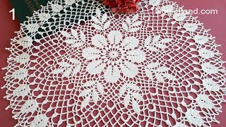 CROCHET How to crochet doily 2 EASY Tutorial Part 1 1  5 round [upl. by Teri]