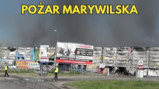 OGROMNY POŻAR HALI MARYWILSKA 44 W WARSZAWIE 12052024  78 zastępów w akcji i akcja gaśnicza [upl. by Zoba]