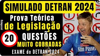 Simulado do DETRAN 2024 Questões da Prova teórica do DETRAN Exame legislação de trânsito [upl. by Beata]