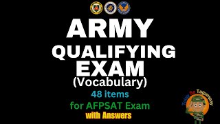 FREE AFPSAT Reviewer Army Qualifying Exam AQE VOCABULARY with Answer [upl. by Heilner988]