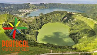 Lagoa Rasa  lagoa de Santiago  Lagoa das 7 Cidades aerial  São Miguel  Azores  4K Ultra HD [upl. by Boser]