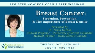 WEBINAR Breast Cancer Screening Prevention amp The Importance of Breast Density [upl. by Ahsyek]