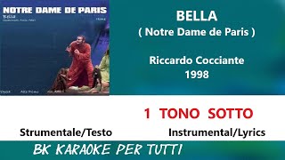 BELLA Notre Dame De Paris Riccardo Cocciante Karaoke  1 Tono Sotto  StrumentaleTesto [upl. by Nysila372]