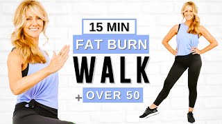 15 Minute FAT BURNING Indoor Walking Workout Walk At Home [upl. by Jenica]