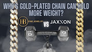 Harlembling vs Jaxxon Jewelry Goldplated Miami Cuban Link Strength Test [upl. by Oinotnaesoj]