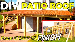 DIY Patio Roof One Man Canopy Build From Start to Finish [upl. by Sylirama552]