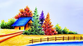 Landscape drawing easy beautifulLandscape drawing easy [upl. by Yajet]