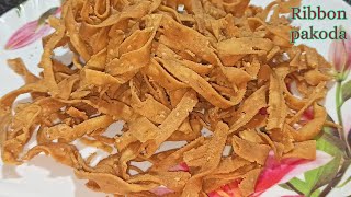 Ribbon pakoda  how to make ribbon pakoda  ribbon murukku  festival special  snack recipes [upl. by Bernadette]