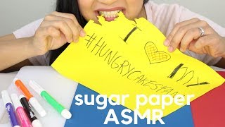 ASMR Edible Paper and Marker EATING SOUNDS NO TALKING [upl. by Lepp]