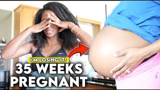 Pregnancy pain high emotions  rough week  35 weeks pregnant vlog [upl. by Eillehs]