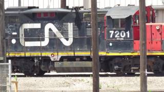 Rare CN 7201 GP9RM Sitting in Canadian National Rail yard [upl. by Annice]